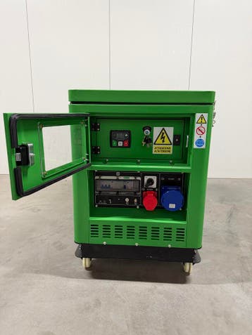 Energy 13,2 kVA 32A Generator aggregaat T12000FULL Actie, Nieuw, 10 tot 30 kVA, Dieselolie, Geluidgedempt