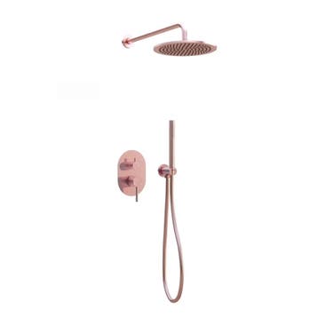 Inbouw regendouche met wandarm 20cm douchekop mat rosé goud, Verzenden, Nieuw