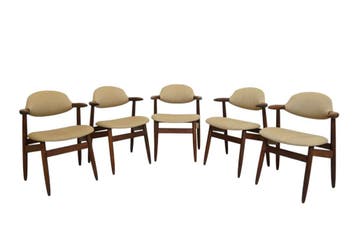 (5) Set van 5 Louis van Teeffelen Cowhorn stoelen voor Tijss, Ophalen of Verzenden, Nieuw