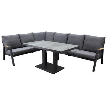 Montenegro dining hoek loungeset 5 delig met verstelbare, Ophalen of Verzenden, Nieuw, Aluminium
