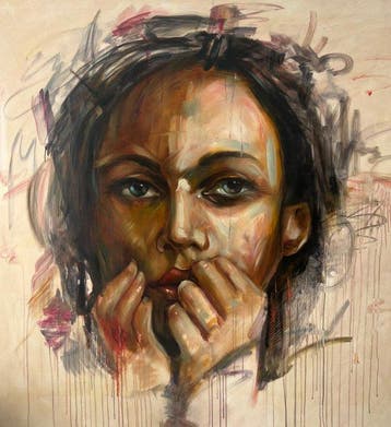 Europese school (XXI) - Oil Painting - Woman Contemporary