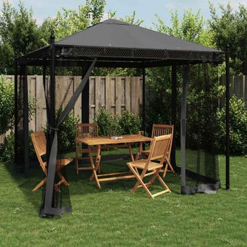 vidaXL Prieel met zijwanden van gaas 2,93x2,93m staal, Verzenden, Nieuw