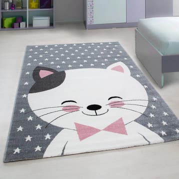 Kindervloerkleed | Kids | Kat | Roze | 80x150 cm, Verzenden, Nieuw