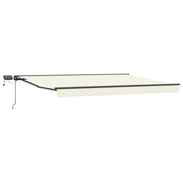 vidaXL Handmatig knikarmscherm met solar LED 5 x 3 m, Verzenden, Nieuw