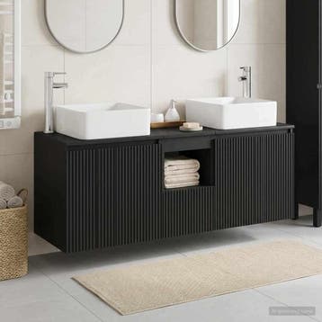vidaXL Badkamerkastenset 3 st Zwart 49,5 x 41 x 63 cm, Verzenden, Nieuw