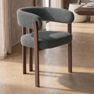 *WOONWINKEL* Groene Eetkamerstoel Met Walnoot, Huis en Inrichting, Stoelen, Verzenden, Nieuw, Stof