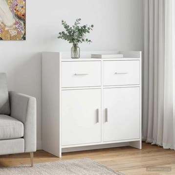 vidaXL Dressoir Wit 75 x 36 x 80 cm Bewerkt hout, Verzenden, Nieuw, Overige houtsoorten, Minder dan 50 cm