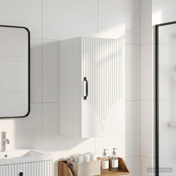 vidaXL Badkamer wandkast HOORN Hoogglans Wit 30 x 31 x 59 cm, Verzenden, Nieuw