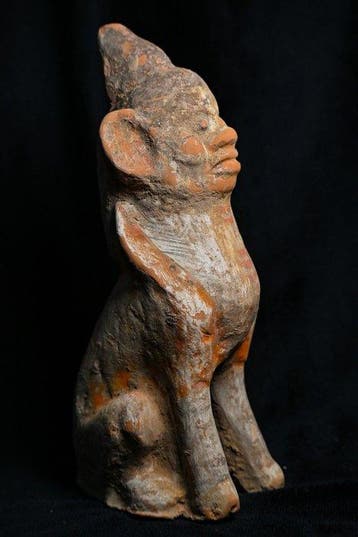 Sui-dynastie Keramiek Grafwachter ( Zhenmushou ) - 25 cm, Antiek en Kunst