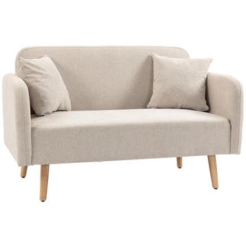 2er-Sofa Sofa Couch, Modern-Design, Inkl. 2 Kissen, Holzbein, Verzenden, Nieuw
