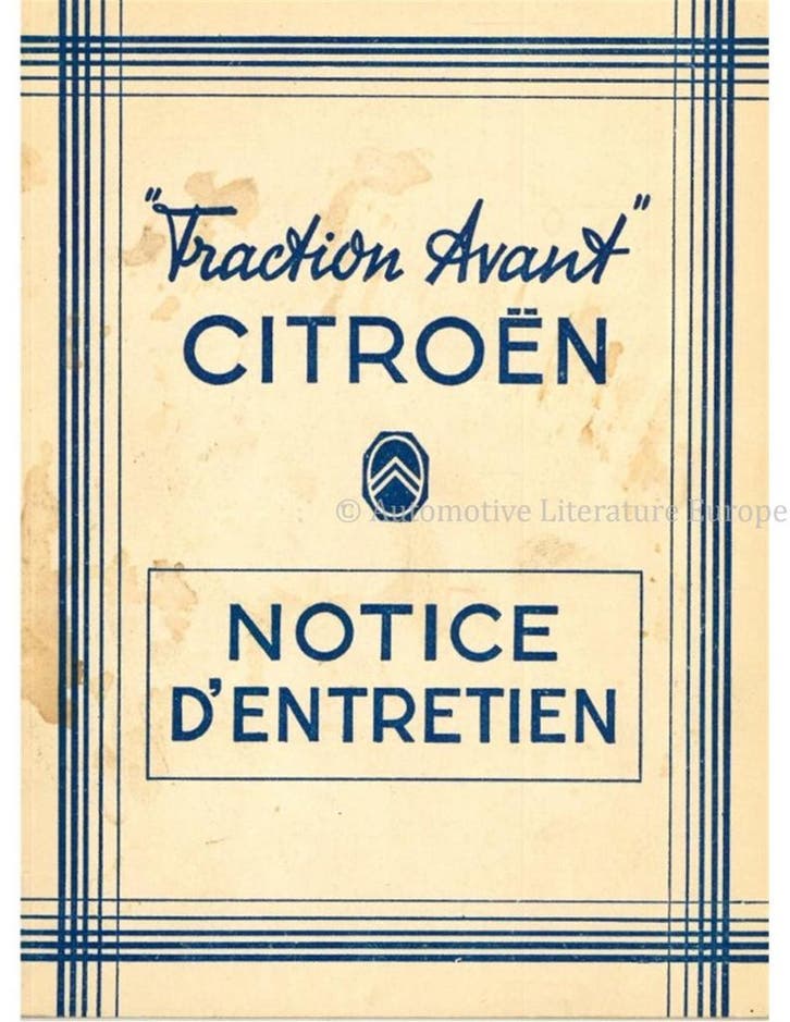 1950 CITROËN TRACTION AVANT INSTRUCTIEBOEKJE FRANS, Auto diversen, Handleidingen en Instructieboekjes