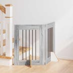 vidaXL Hondenhekje met standaards 2 pcs Grijs sonoma 60 x 60, Dieren en Toebehoren, Verzenden, Nieuw