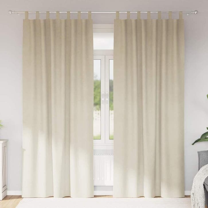 vidaXL Verduisterende gordijnen 2 pcs Crème 140 x 245 cm, Huis en Inrichting, Stoffering | Gordijnen en Lamellen, Crème, Nieuw
