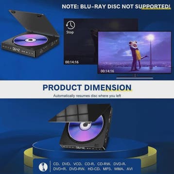 Compacte DVD Speler met HDMI, USB, Type-C en Touch Panel - Z, Verzenden, Nieuw