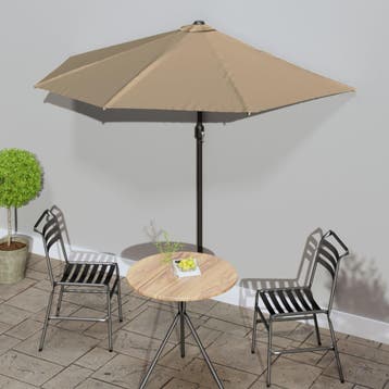 vidaXL Balkonparasol half met aluminium paal 270x144 cm, Verzenden, Nieuw, 2 tot 3 meter