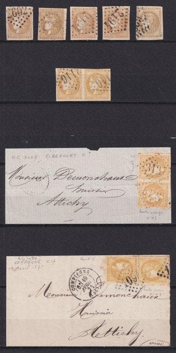 Frankrijk 1870 - Uitgifte van Bordeaux, nr. 43A en 43B, Gestempeld