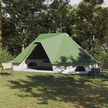 vidaXL Tipi Tent 10-persoons Groen taft, Verzenden, Nieuw, Tot en met 2