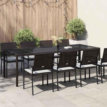 vidaXL Tuinstafel Bruin poly rattan, Verzenden, Nieuw