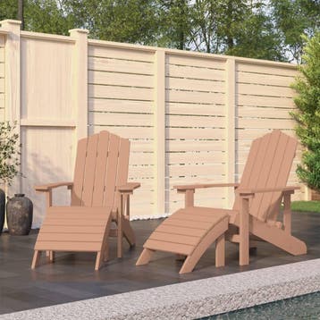 vidaXL Tuinstoelen 2 st Adirondack met voetensteunen HDPE, Verzenden, Nieuw