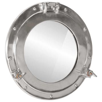 vidaXL Wandspiegel patrijspoort Ø38 cm aluminium en glas, Verzenden, Nieuw