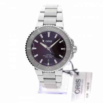 Oris Aquis Date Relief 01 733 7766 4158; Automatisch Here..., Overige merken, Staal, Polshorloge, Ophalen of Verzenden