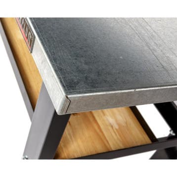 Werkbank zwart 150 cm met zinken werkblad, Doe-het-zelf en Verbouw, Werkbanken, Ophalen of Verzenden, Nieuw