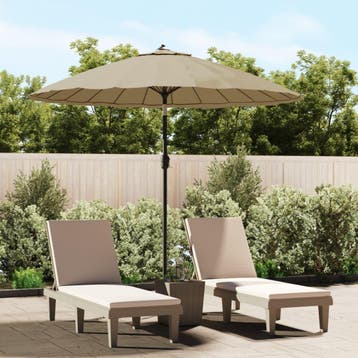 vidaXL Parasol met aluminium paal 270 cm taupe, Verzenden, Nieuw, 2 tot 3 meter
