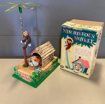Masudaya Modern Toys - Figuur - Battery Operated Mischievous, Antiek en Kunst