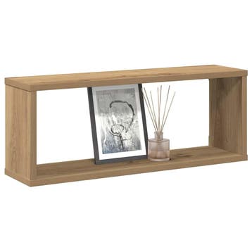 vidaXL Wandschappen kubus 2 st 60x15x23 cm hout artisanaal, Verzenden, Nieuw