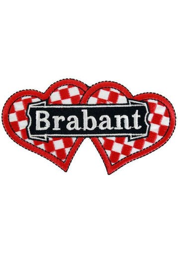 Applicatie Brabant dubbel hart bont met zwarte banner, Verzenden, Nieuw