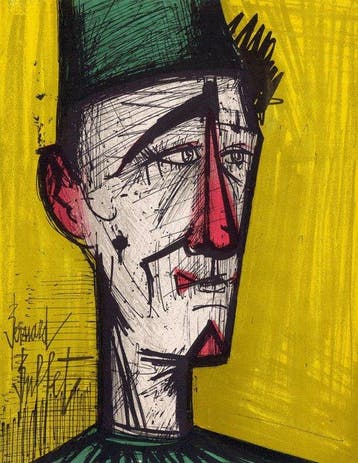 Bernard Buffet (1928-1999) - Le clown jaune, Antiek en Kunst