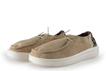 HEY DUDE Instappers in maat 39 Beige, HEY DUDE, Verzenden, Zo goed als nieuw, Instappers