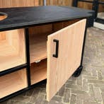 Buitenkeuken Douglas en staal met opbergkast en Zwart HPL, Nieuw