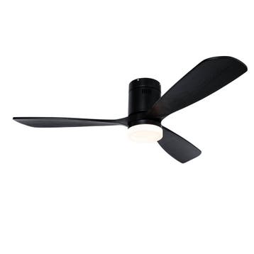 Plafondventilator zwart 132cm incl. LED dimbaar met, Verzenden, Nieuw, Hout, Design