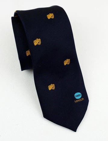 Minolta RARE Vintage Minolta Camera Club Tie 1980s Navy Blue, Nieuw