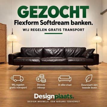 GEZOCHT: Flexform Soft Dream — Direct Inkoop, Ophalen of Verzenden, Zo goed als nieuw, Stof, Design Bank Bankstel Zetel Flexform