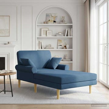 vidaXL Chaise longue Blauw Stof, Huis en Inrichting, Verzenden, Nieuw