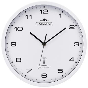 Radiogestuurde Wandklok Wit Kunststof Ø 31 cm (Klokken), Verzenden, Nieuw
