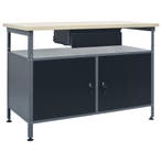 vidaXL Werkbank 120x60x85 cm staal zwart, Doe-het-zelf en Verbouw, Werkbanken, Verzenden, Nieuw