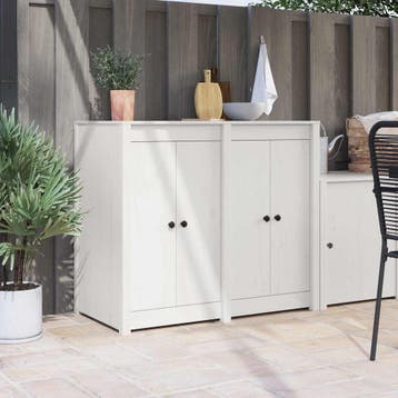 vidaXL Keukendeur MEPPEL 2 st Wit 50 x 9 x 82 cm Massief, Verzenden, Nieuw