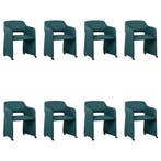 Set van 8 Leren eetkamerstoelen Icon - Toledo Turquoise, Huis en Inrichting, Stoelen, Ophalen of Verzenden, Nieuw, Leer