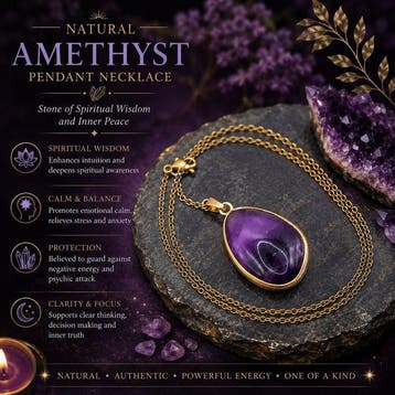 38,00 ct natuurlijke amethist - Ketting met hanger - Kalmte
