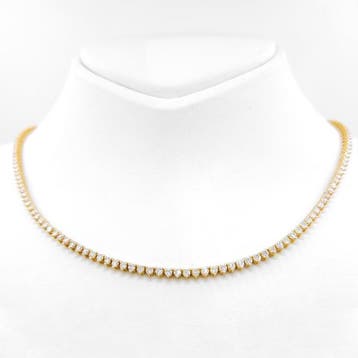 Halsketting - 14 karaat Geel goud - 6.40ct. tw. Diamant, Sieraden, Tassen en Uiterlijk, Nieuw