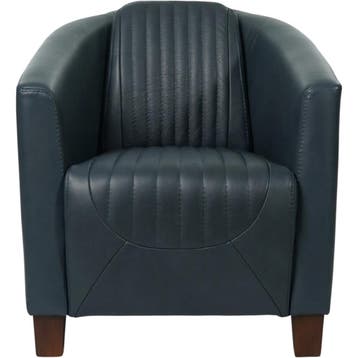 Leren fauteuil Press Special - Granada Blue (blauw) - Poten, Nieuw, Ophalen of Verzenden, Eigentijds, Klassiek, Retro, Romantisch, Vintage