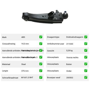Draagarm Hyundai H200 2.5 TCi (A1) Van 2004-05 tot 2007-12 -, Verzenden, Nieuw, Hyundai