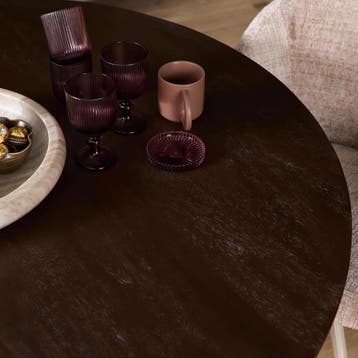 Ronde eettafel Madison Bruin Poot Zand Mangohout 130 cm |, Ophalen of Verzenden, Nieuw