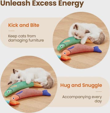 Interactief Vis Speeltje voor Katten met Kattenkruid en Rits, Verzenden, Nieuw
