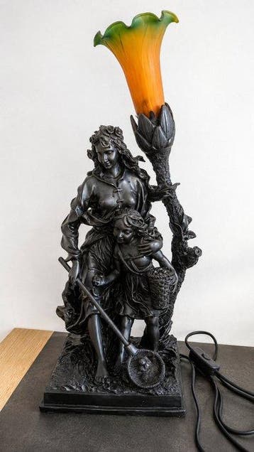 Tafellamp - Lamp figuratief in Art Nouveau-stijl Moeder en