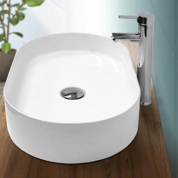 Wastafel - Keramiek - 60,5x38x12,5 cm - Wit - LuxeBath, Verzenden, Zo goed als nieuw
