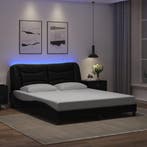 vidaXL Bedframe met LED zonder matras Hvar zwart 160x200, Overige materialen, Verzenden, Zwart, 200 cm